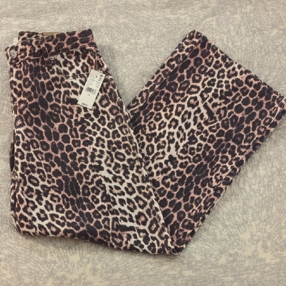 Pacific Sunwear Pink and Black Animal Print Pants